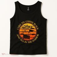 I Like My Coffee Black And Tea In The Harbor Retro Tank Top thumb 2