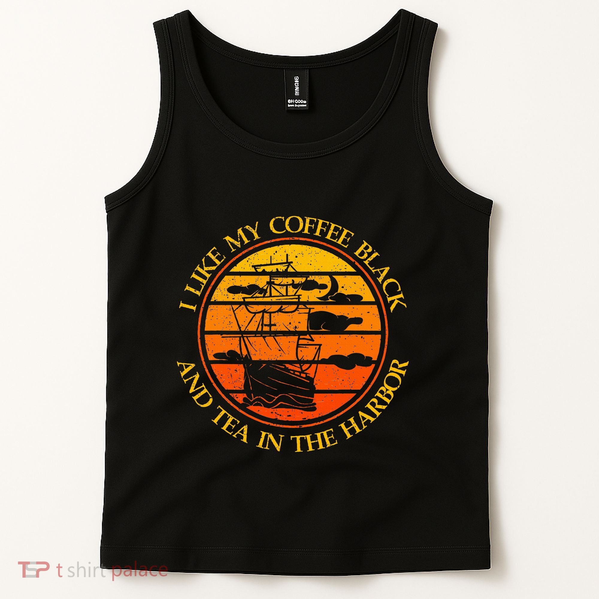 I Like My Coffee Black And Tea In The Harbor Retro Tank Top