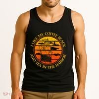 I Like My Coffee Black And Tea In The Harbor Retro Tank Top thumb 3