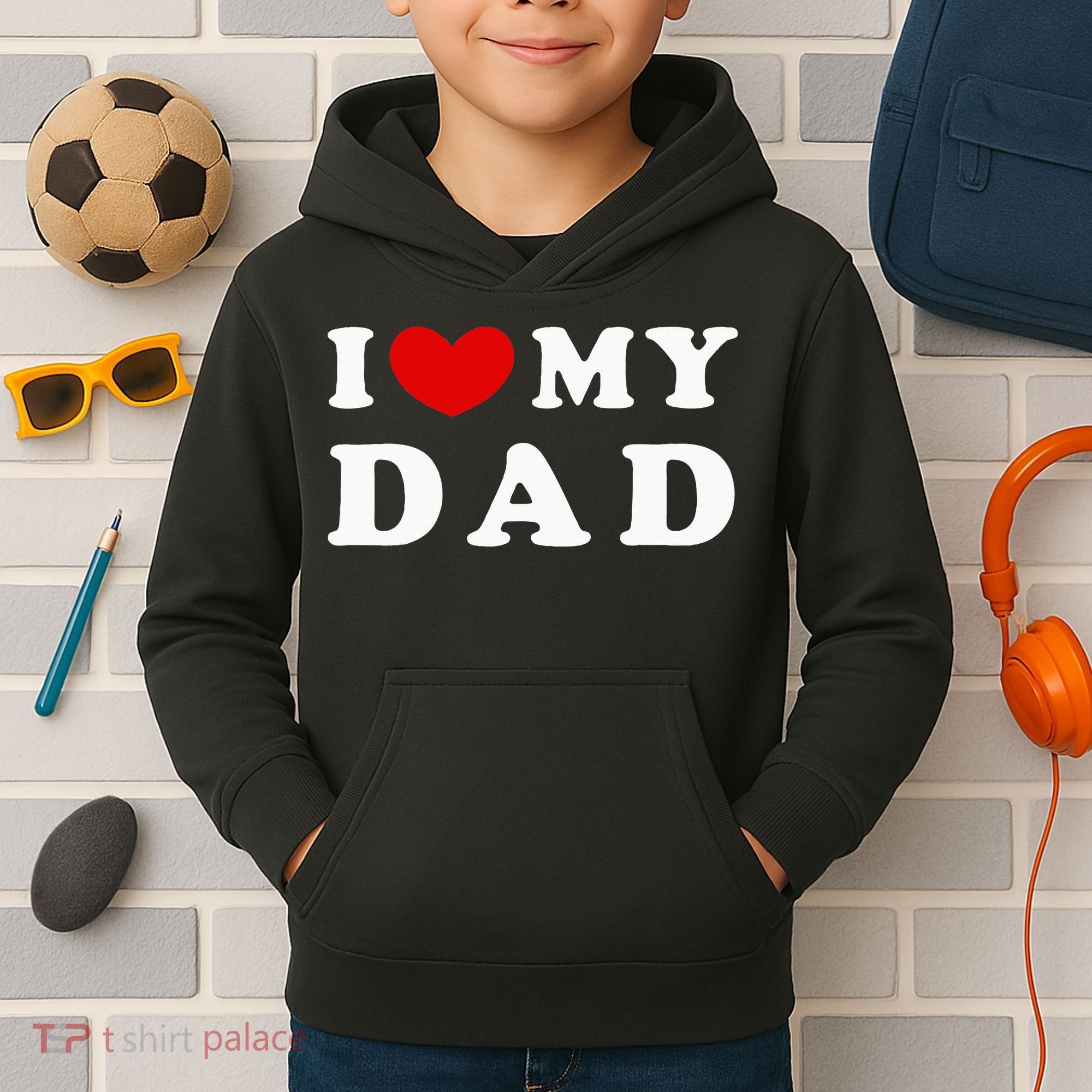 I Love My Dad Kids Hoodie