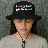 I Love My Hot Girlfriend So Please Stay Away From Me Bucket Hat thumb 3