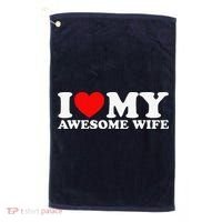 I Love My Awesome Wife Golf Towel thumb 0