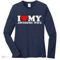I Love My Awesome Wife Women's Long Sleeve Shirt thumb 0