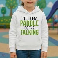 Ill Let My Paddle Do The Talking Pickleball Kids Hoodie thumb 3