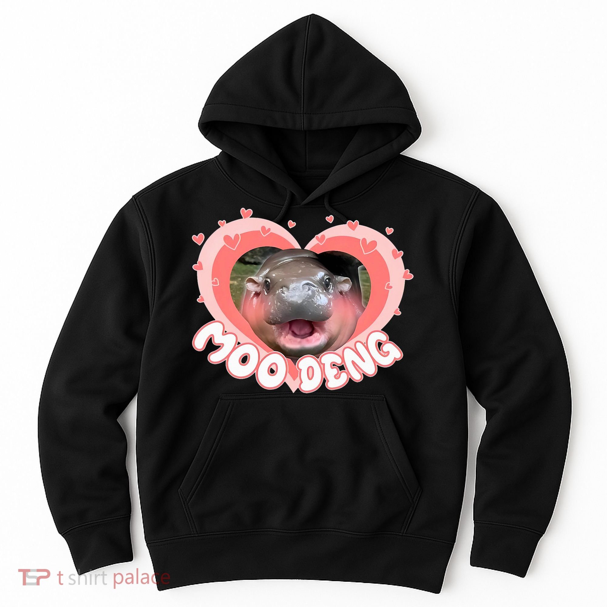 I Love Moo Deng Baby Hippo Moo Deng I Heart Moo Deng Hoodie
