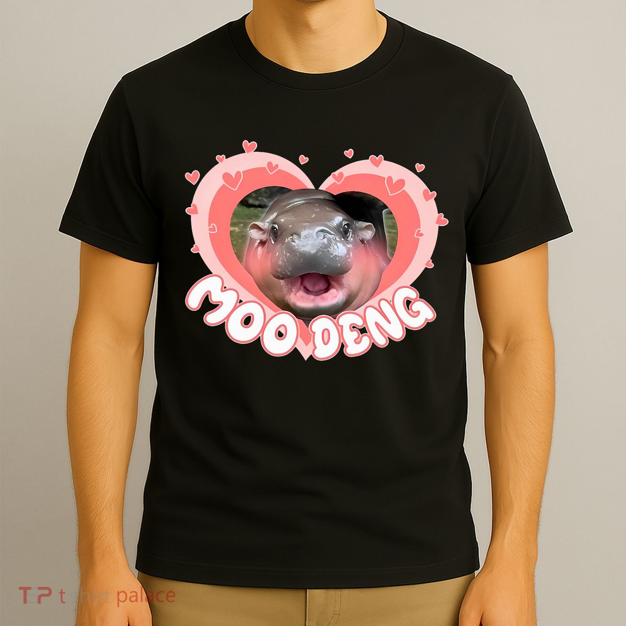 I Love Moo Deng Baby Hippo Moo Deng I Heart Moo Deng T-Shirt