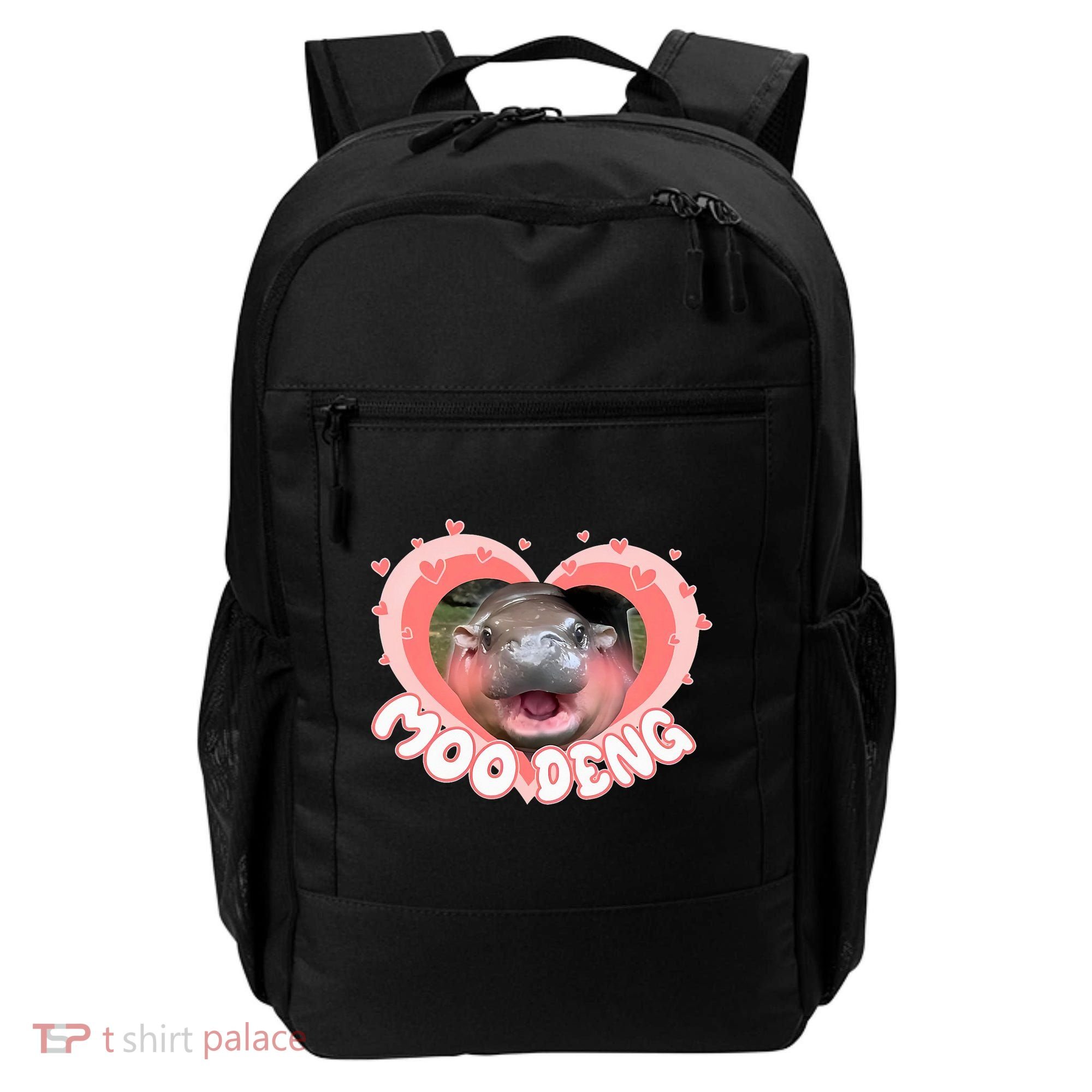 I Love Moo Deng Baby Hippo Moo Deng I Heart Moo Deng Backpack