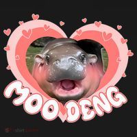 I Love Moo Deng Baby Hippo Moo Deng I Heart Moo Deng Ornament thumb 1