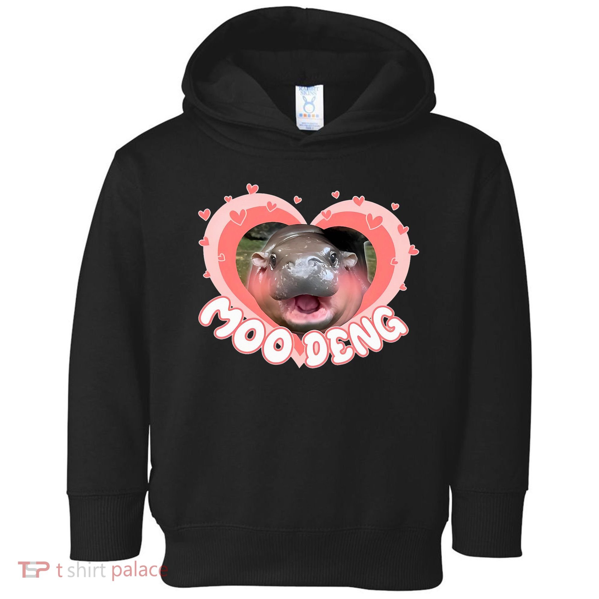 I Love Moo Deng Baby Hippo Moo Deng I Heart Moo Deng Toddler Hoodie