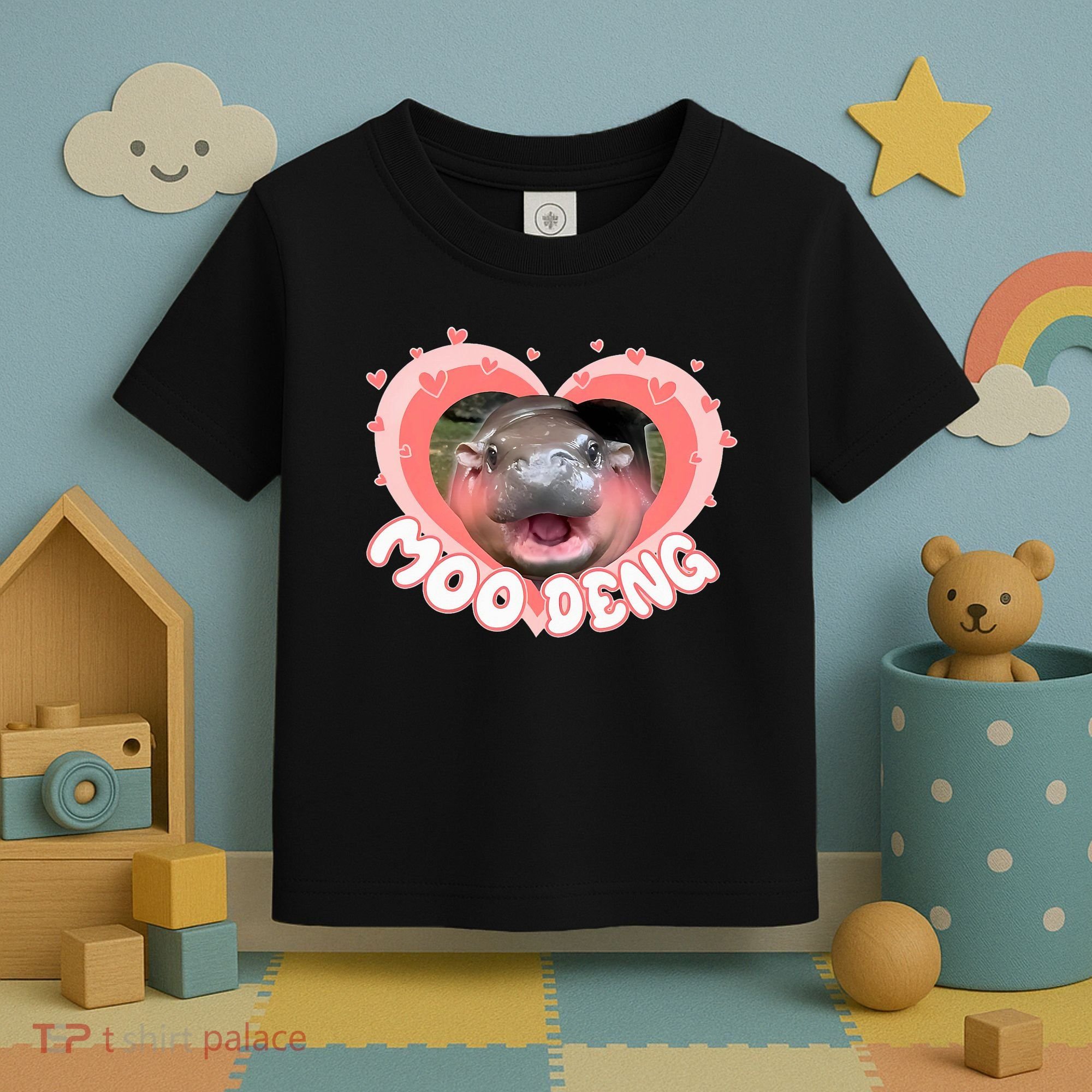I Love Moo Deng Baby Hippo Moo Deng I Heart Moo Deng Toddler T-Shirt