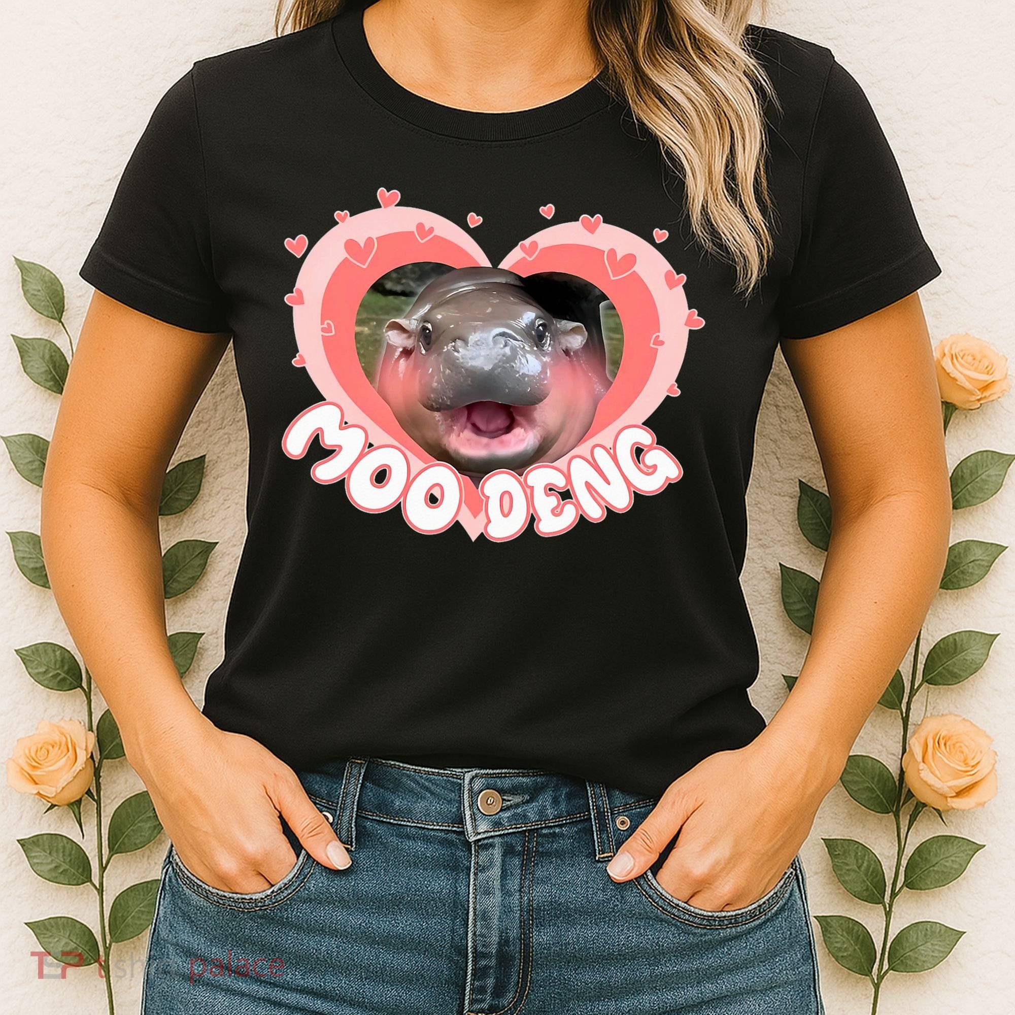 I Love Moo Deng Baby Hippo Moo Deng I Heart Moo Deng Women's T-Shirt