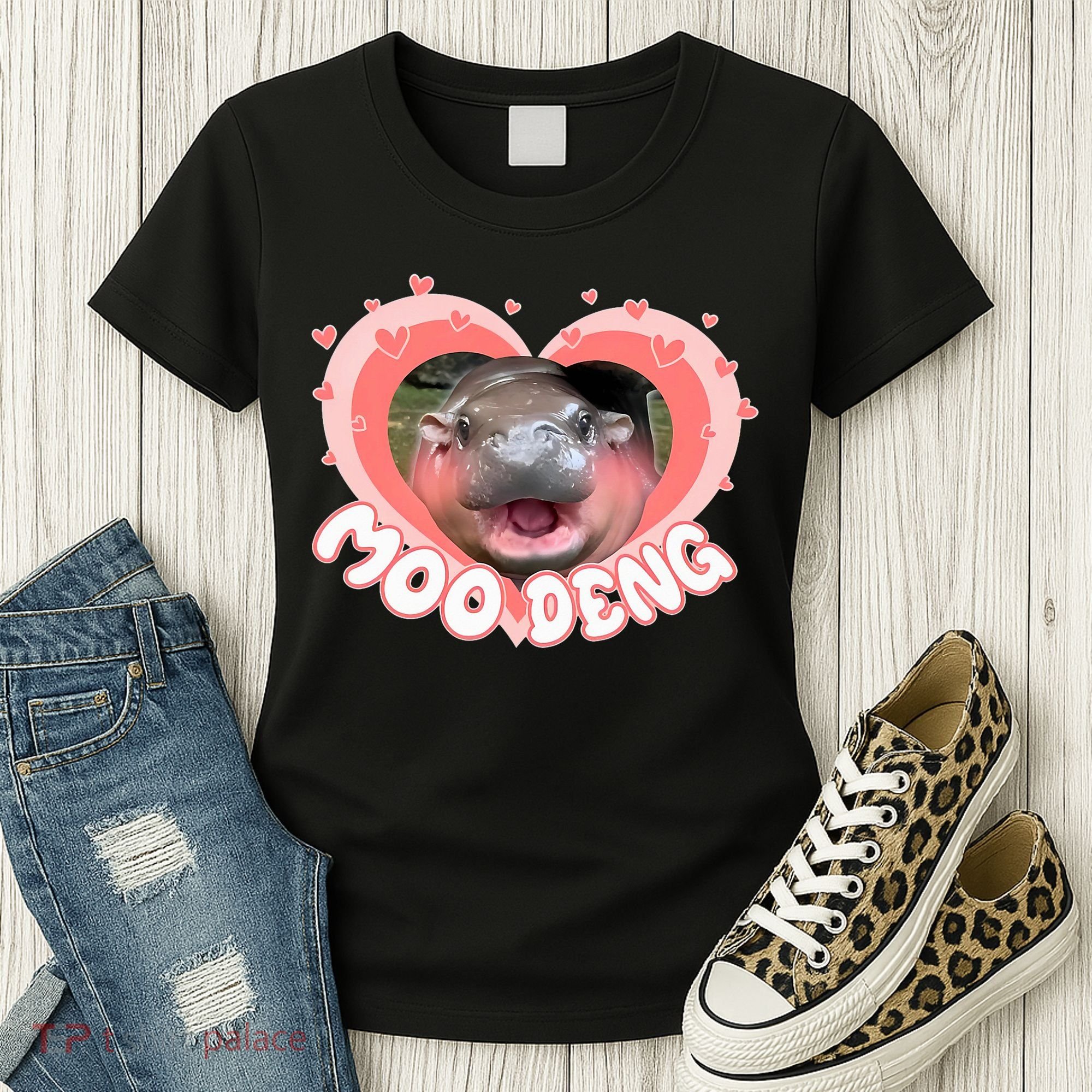 I Love Moo Deng Baby Hippo Moo Deng I Heart Moo Deng Women's T-Shirt