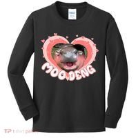 I Love Moo Deng Baby Hippo Moo Deng I Heart Moo Deng Kids Long Sleeve Shirt thumb 0