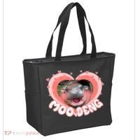 I Love Moo Deng Baby Hippo Moo Deng I Heart Moo Deng Tote Bag thumb 2