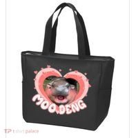 I Love Moo Deng Baby Hippo Moo Deng I Heart Moo Deng Tote Bag thumb 3