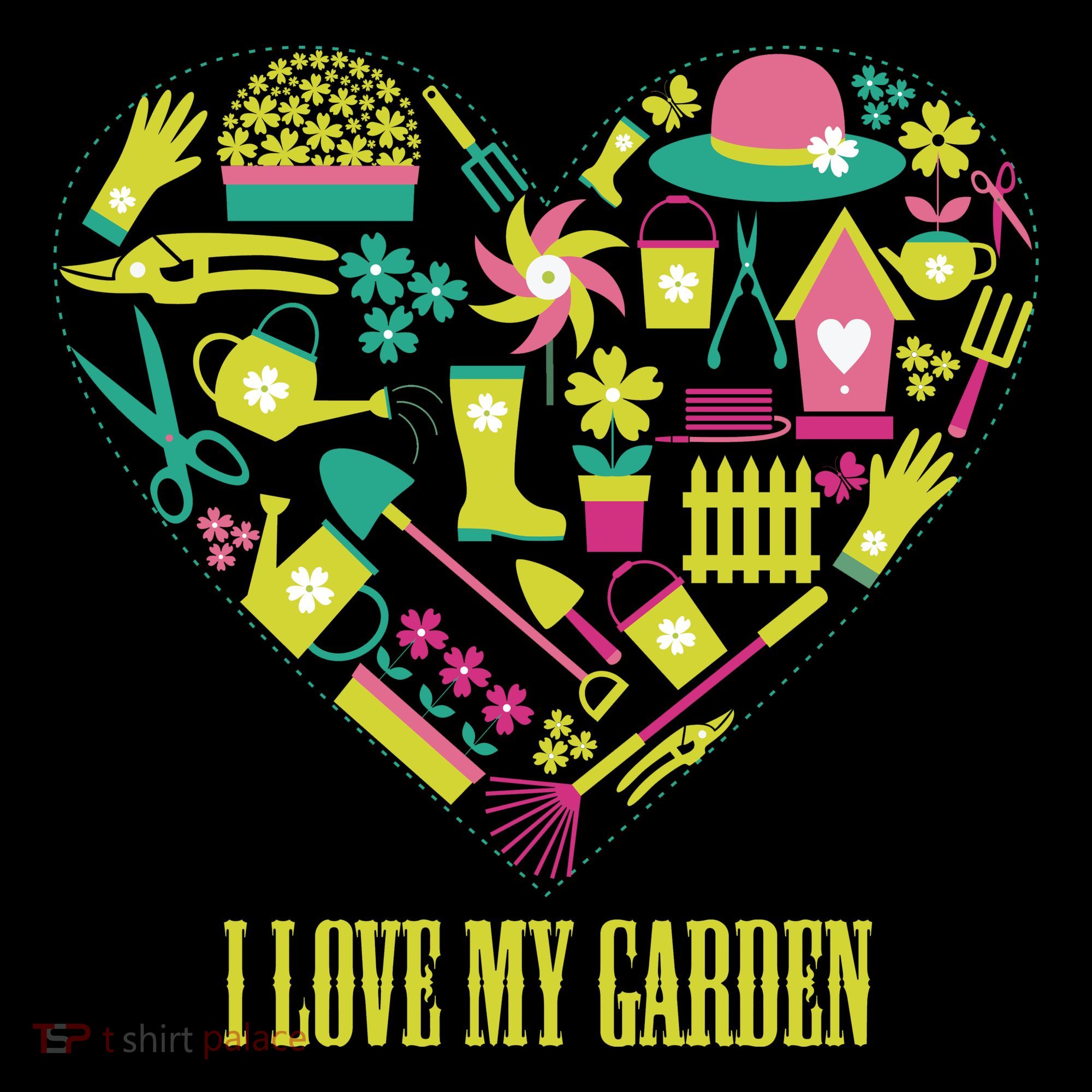 I Love My Garden Abstract Heart Coffee Mug