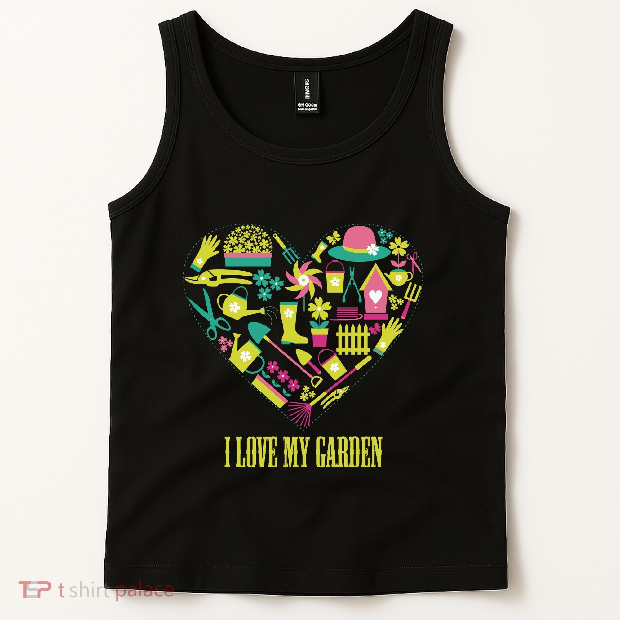 I Love My Garden Abstract Heart Tank Top