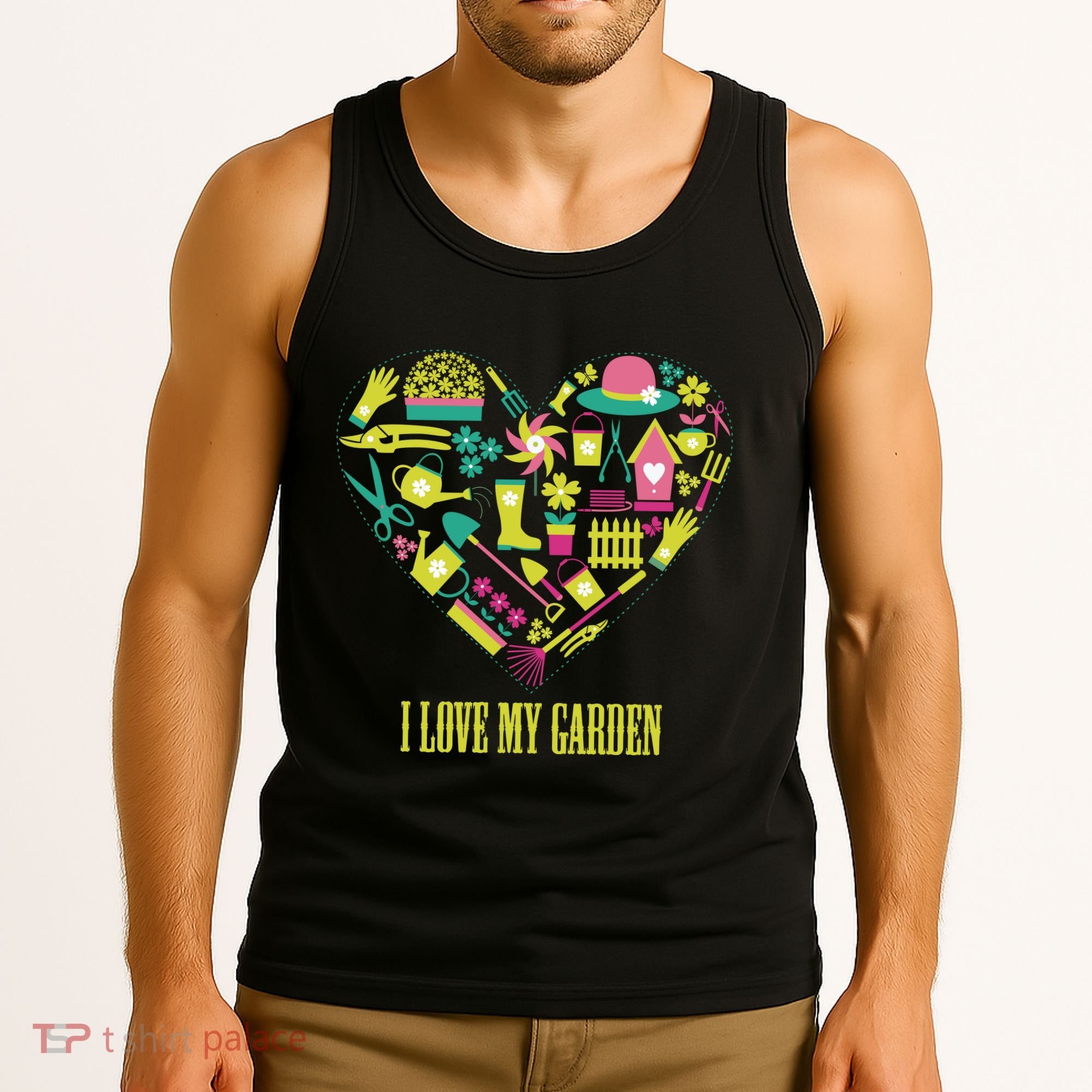 I Love My Garden Abstract Heart Tank Top