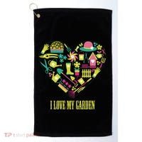 I Love My Garden Abstract Heart Golf Towel thumb 0