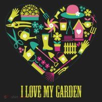I Love My Garden Abstract Heart Golf Towel thumb 3