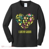 I Love My Garden Abstract Heart Kids Long Sleeve Shirt thumb 0