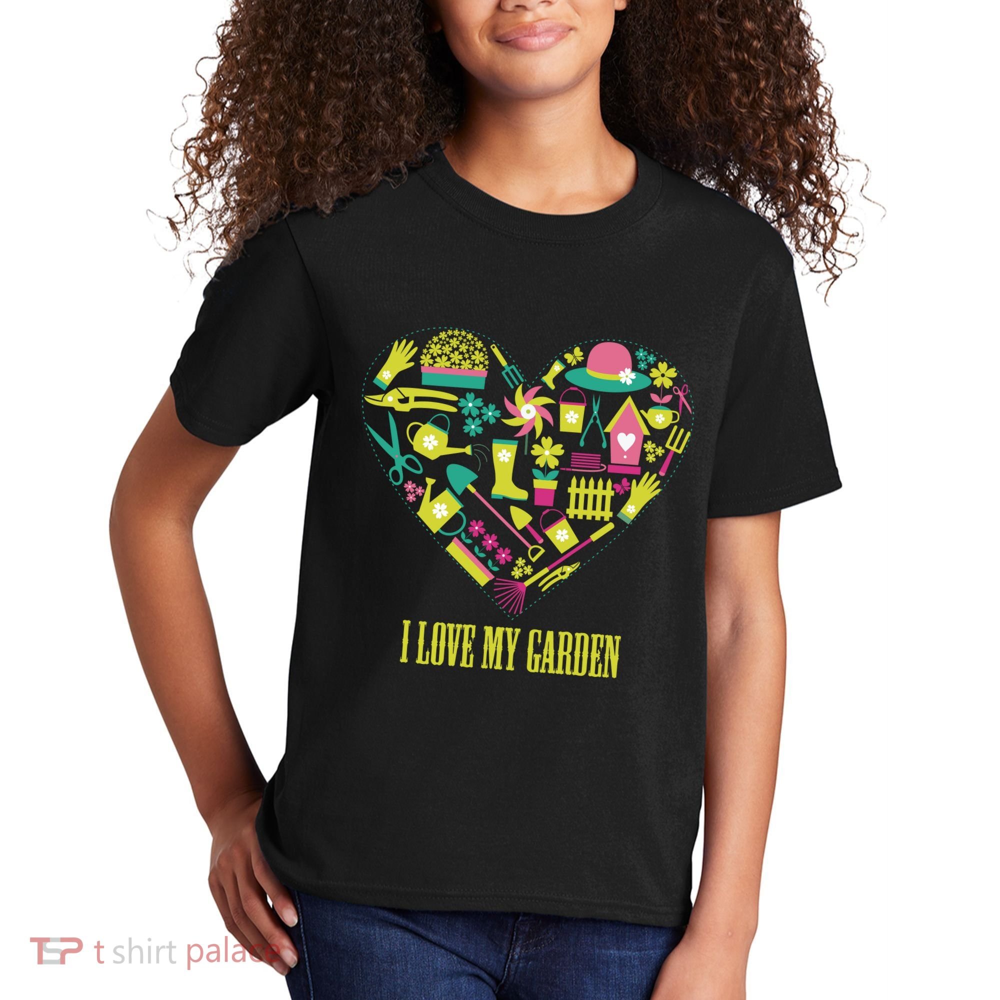 I Love My Garden Abstract Heart Kids T-Shirt