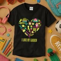 I Love My Garden Abstract Heart Kids T-Shirt thumb 3