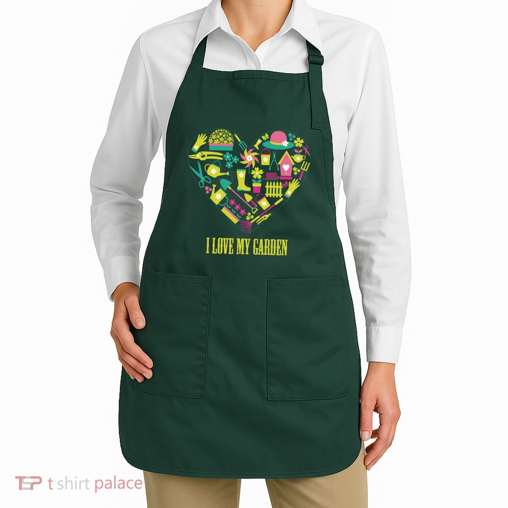 I Love My Garden Abstract Heart Apron