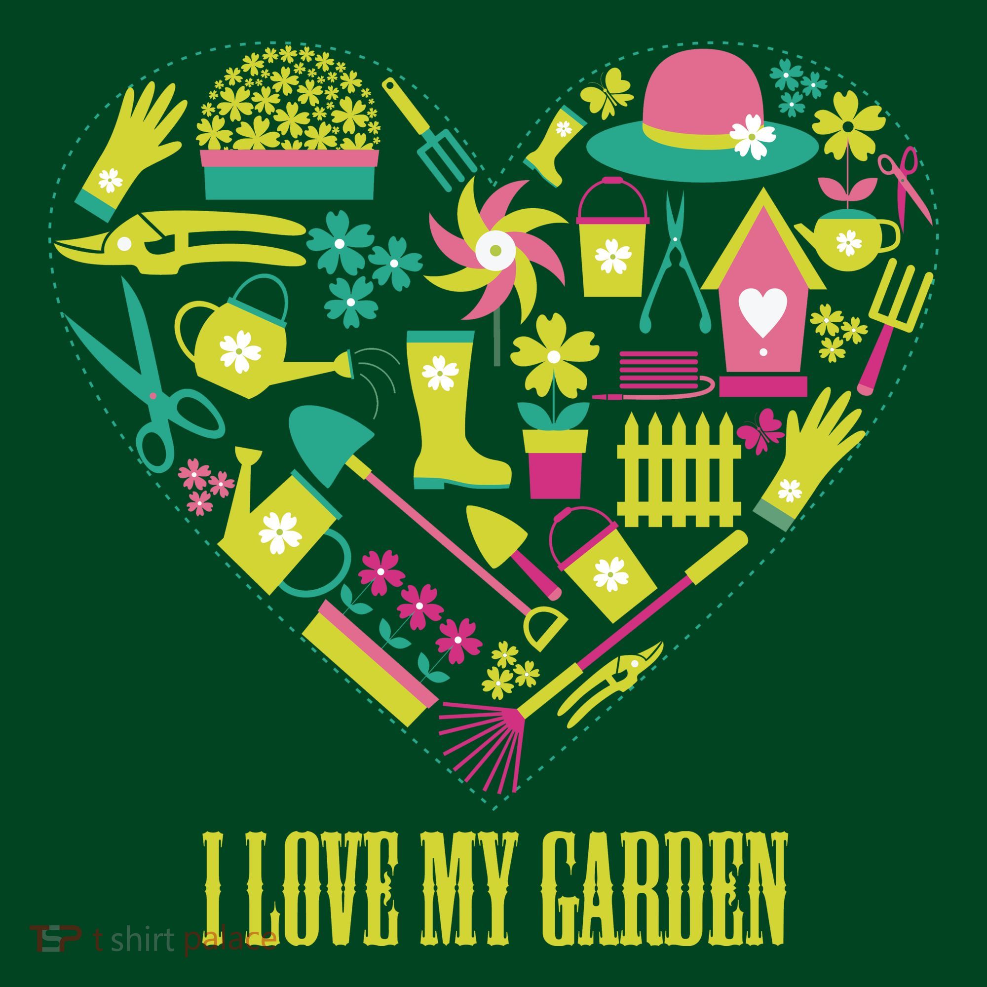 I Love My Garden Abstract Heart Apron