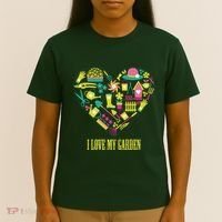 I Love My Garden Abstract Heart T-Shirt thumb 4