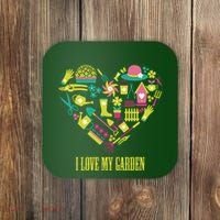 I Love My Garden Abstract Heart Coaster thumb 0