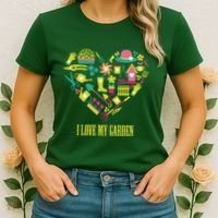 I Love My Garden Abstract Heart Women's T-Shirt thumb 2