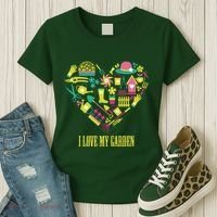 I Love My Garden Abstract Heart Women's T-Shirt thumb 3