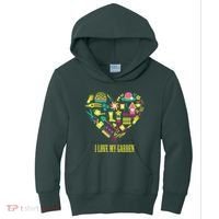 I Love My Garden Abstract Heart Kids Hoodie thumb 0
