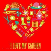 I Love My Garden Abstract Heart Santa Hat thumb 1