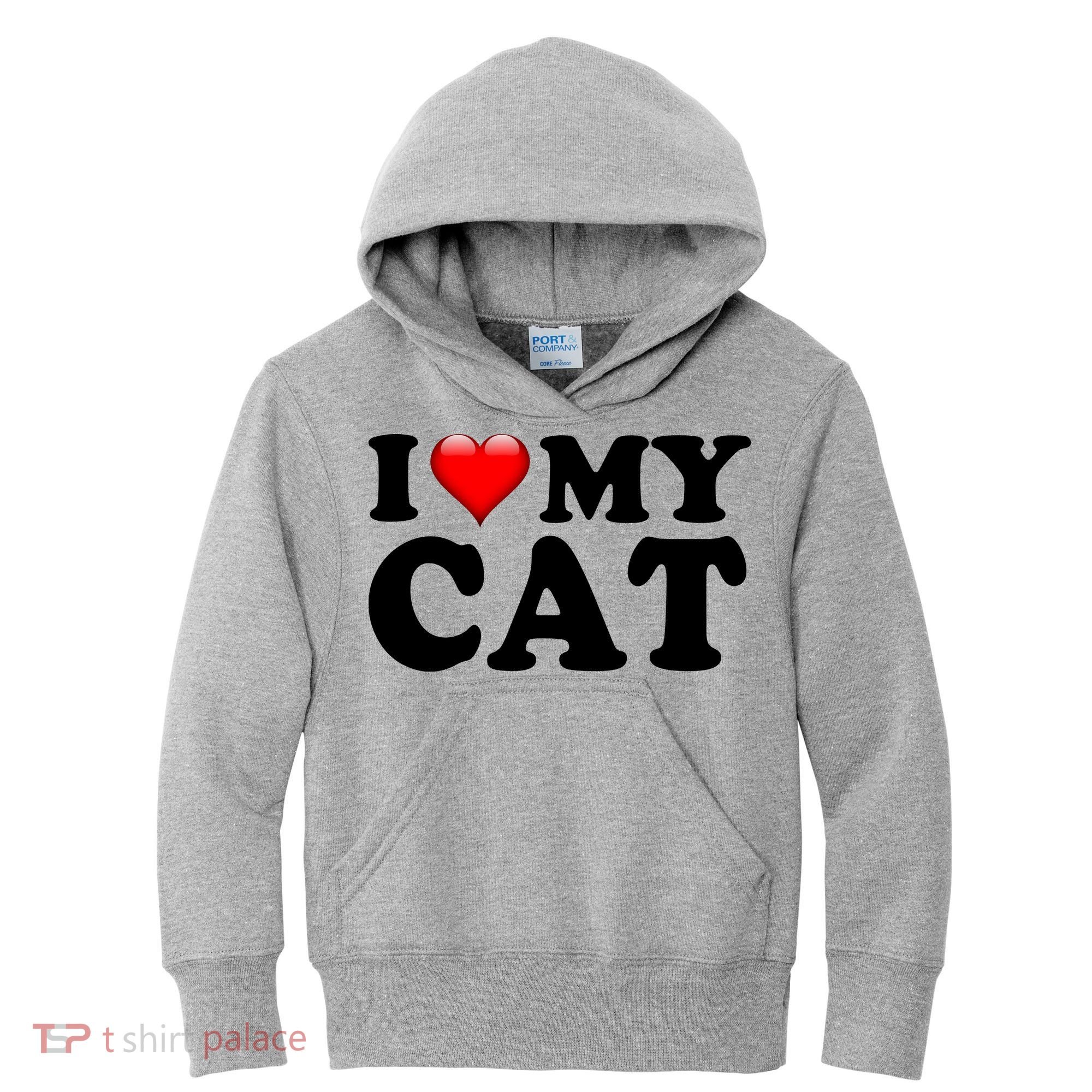 I Love My Cat Kids Hoodie