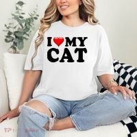 I Love My Cat Comfort Colors T-Shirt thumb 2