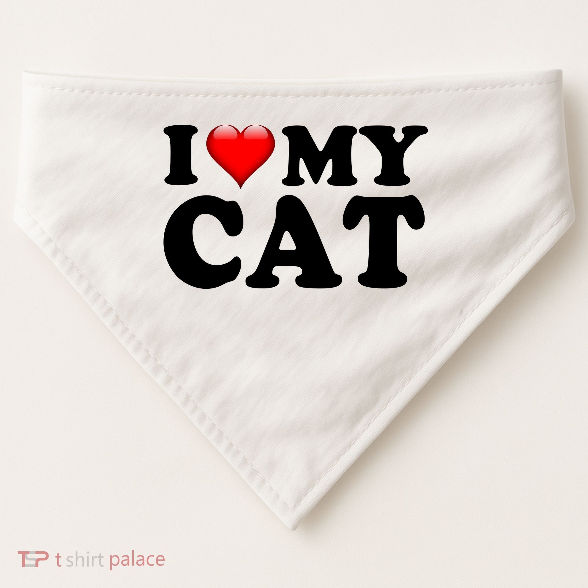I Love My Cat USA-Made Doggie Bandana