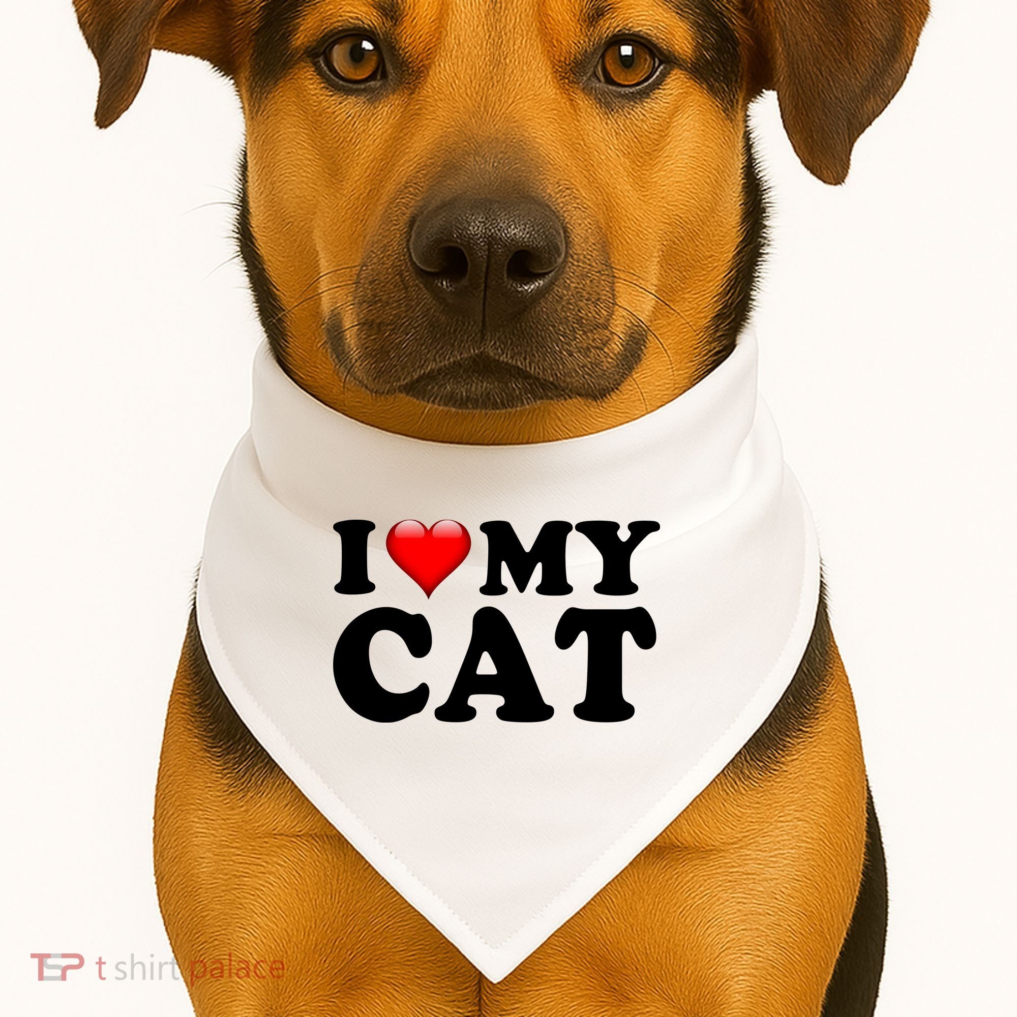 I Love My Cat USA-Made Doggie Bandana