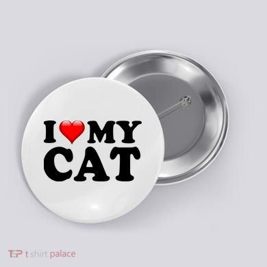 I Love My Cat Button
