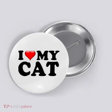 I Love My Cat Button
