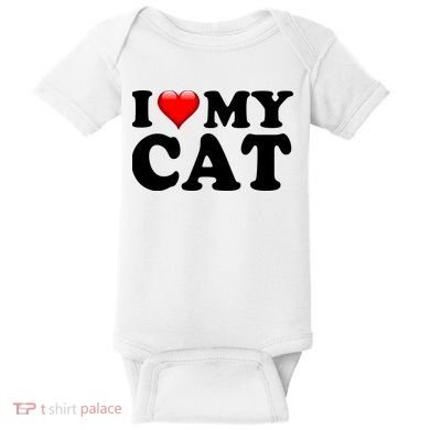 I Love My Cat Baby Bodysuit
