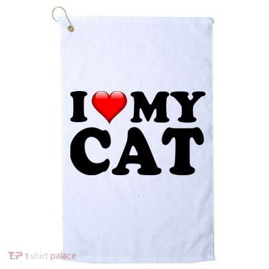 I Love My Cat Golf Towel