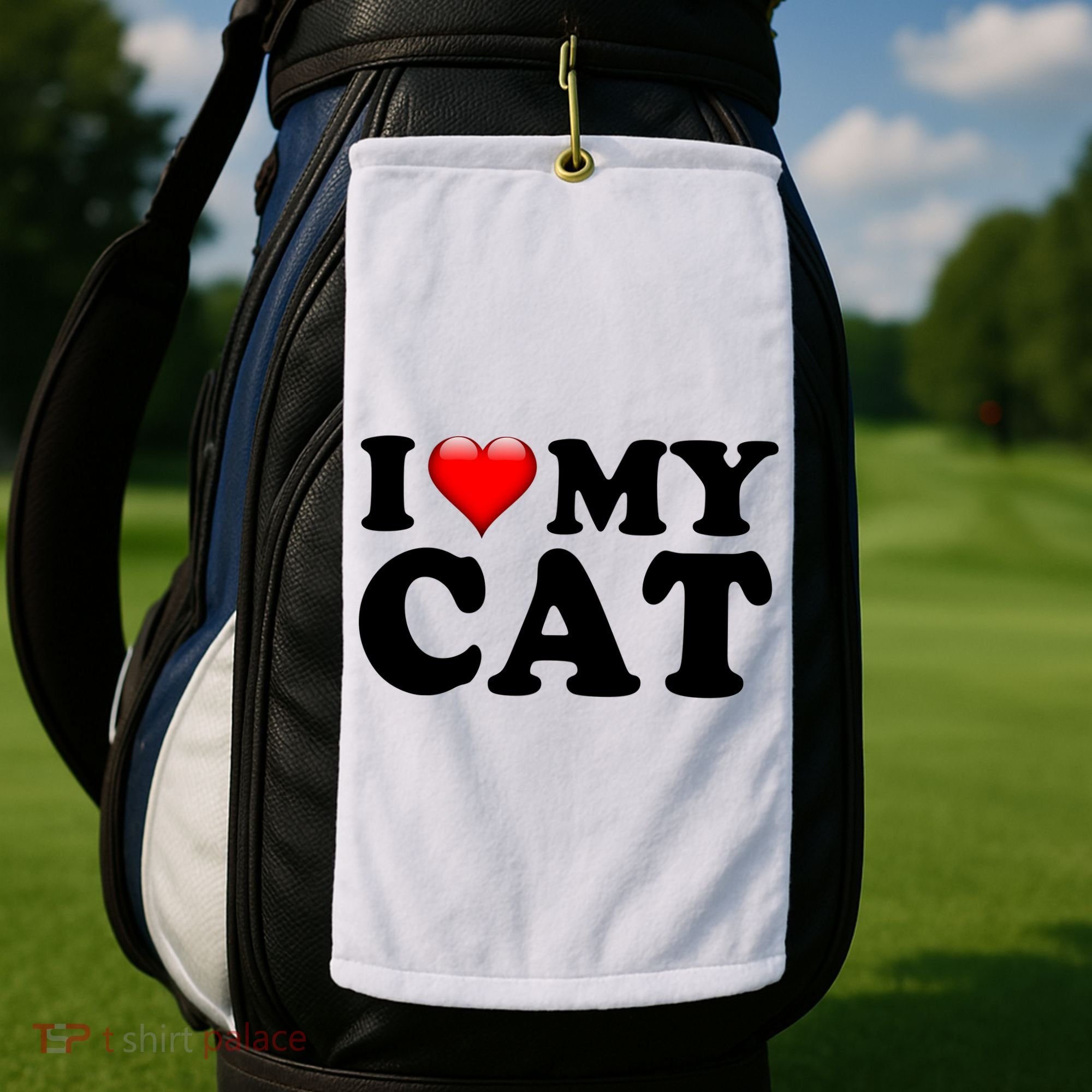 I Love My Cat Golf Towel