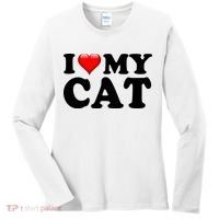 I Love My Cat Women's Long Sleeve Shirt thumb 0