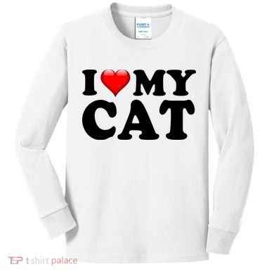 I Love My Cat Kids Long Sleeve Shirt