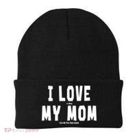 I Love My Mom Funny Sarcastic Video Games Gift Beanie thumb 0