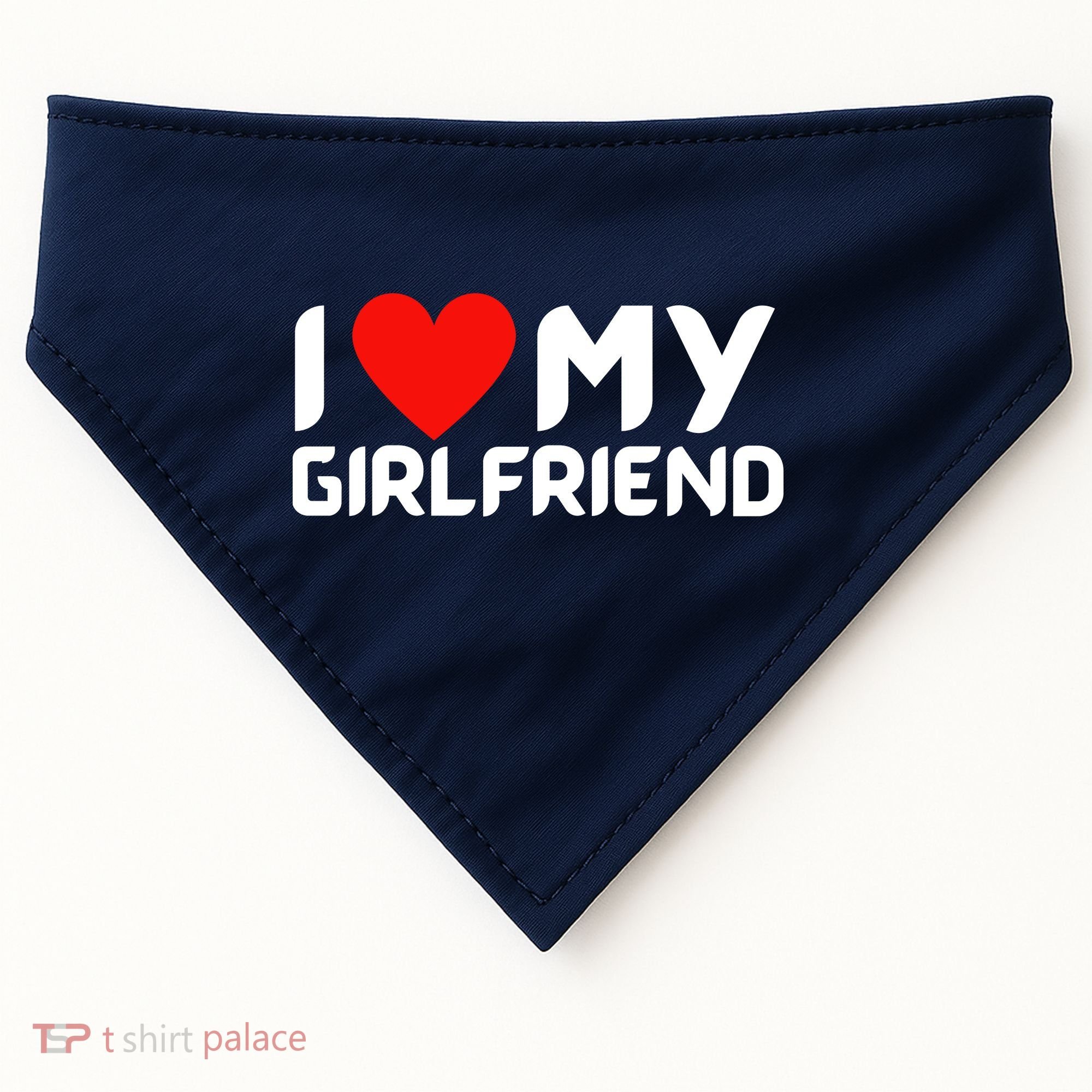 I Love My GF Girlfriend Heart USA-Made Doggie Bandana