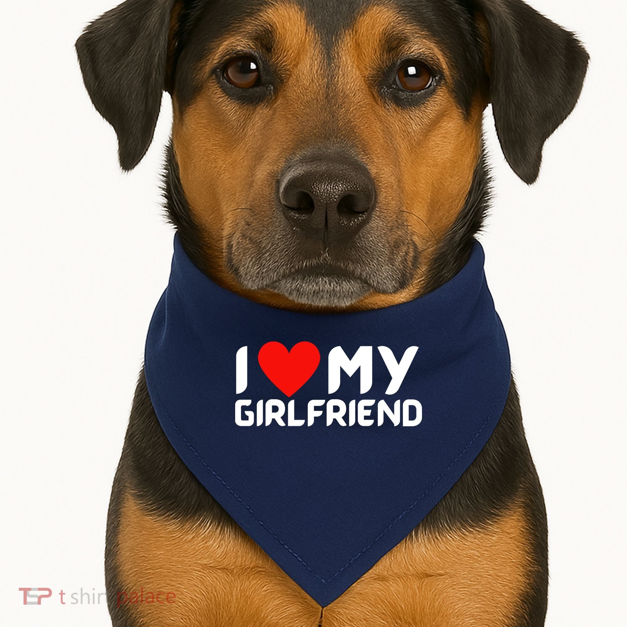 I Love My GF Girlfriend Heart USA-Made Doggie Bandana