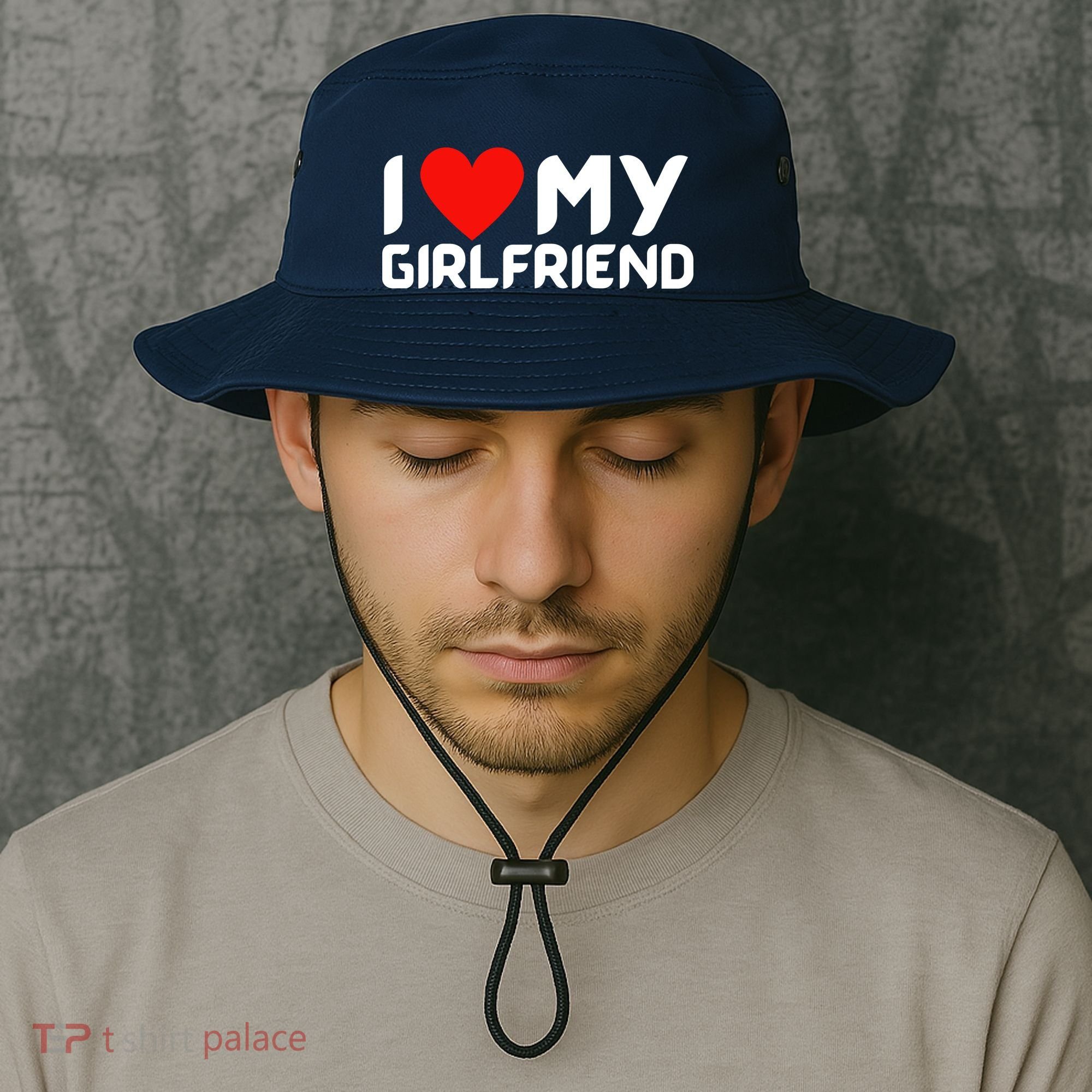 I Love My GF Girlfriend Heart Bucket Hat